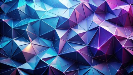 Fototapeta premium Abstract Low-Poly Background with Vivid Blue and Purple Hues, Ideal for Modern Designs and Digital Art Projects