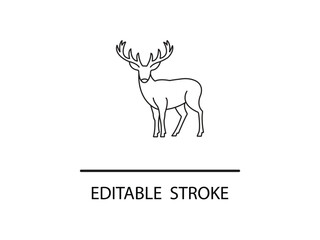 Elegant deer outline graphic symbolizing nature's grace and wild beauty, perfect for branding and design projects.