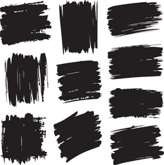 black brush strock set 