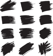 black brush strock set 