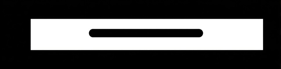A simple, horizontal, black rectangular shape within a larger, white rectangular shape