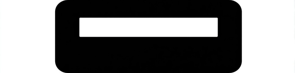 Black rectangle with a white horizontal bar