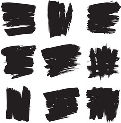 black brush strock set 