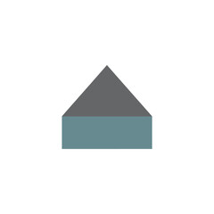 Fototapeta premium Vector art of a minimalist geometric triangle shape with two colors, isolated on white background
