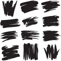 black brush strock set 