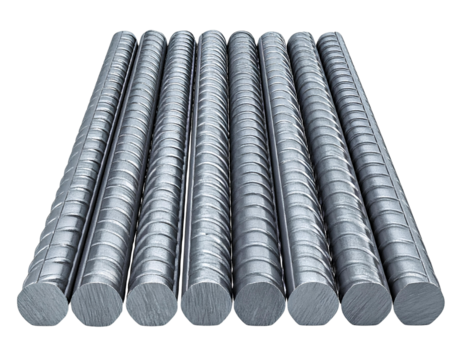 Single Reinforcement Steel Rebar Rod, 3D Render, Transparent or White Background. - Powered by Adobe
