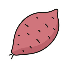 A simple vector illustration of a sweet potato.