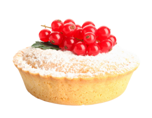 Almond cake (tarta de santiago) isolated on a white background, a traditional Spanish dessert