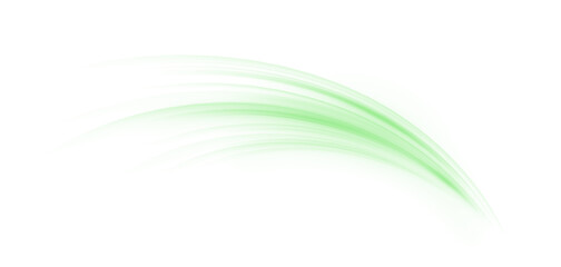 Glowing green laser trace PNG with motion blur and urban light stripes. Futuristic energy lines on green background for modern technological art, sci-fi design or abstract overlays	