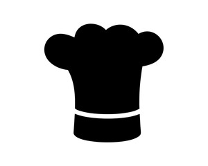 Black silhouette of chef's hat isolated on white background for cooking