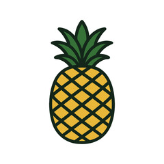 Simple vector illustration of a pineapple fruit.