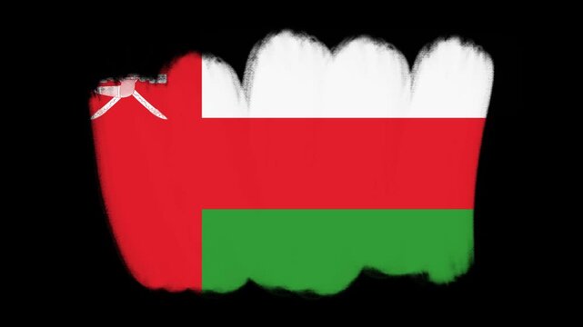 Oman flag created with brush strokes