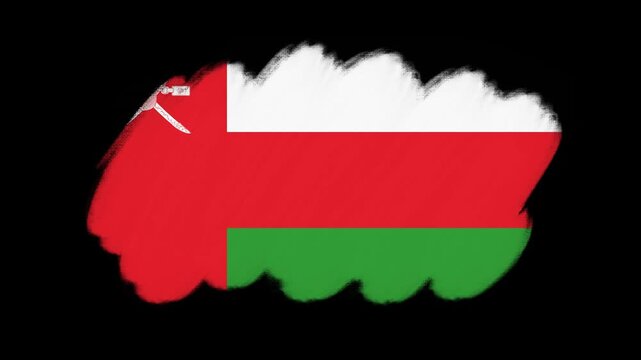 Oman flag created with brush strokes