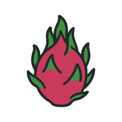 Vector illustration of a vibrant dragon fruit.