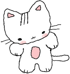 고양이 낙서 일러스트 스티커