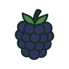 Simple vector illustration of a ripe blackberry fruit.