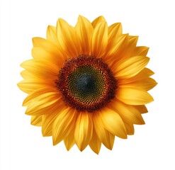 Fototapeta premium Full sunflower, vibrant yellow, detailed petals