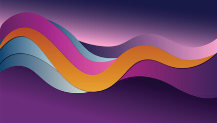 Abstract wavy layers of colorful gradients, digital art. Vibrant colors and artistic concept
