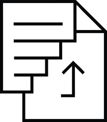 Vector art of document with upward arrow icon, representing progress or upload