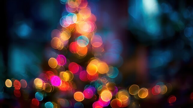 Abstract bokeh Christmas tree lights