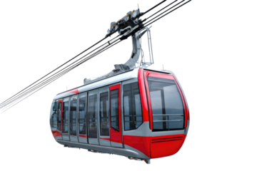 Modern cable car gondola, suspended