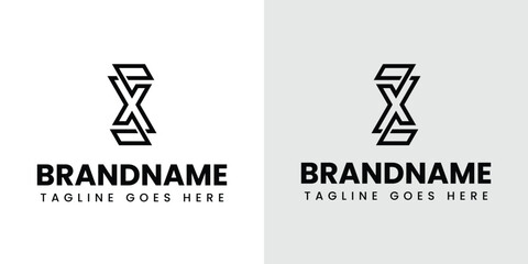 Letters SX ZX Monogram Logo, suitable for any business with SX XS ZX XZ initials