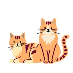 Illustration of seamless pattern background of cartoon cat, fabric pattern, paper pattern, wallpaper pattern.
