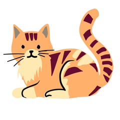 Illustration of seamless pattern background of cartoon cat, fabric pattern, paper pattern, wallpaper pattern.
