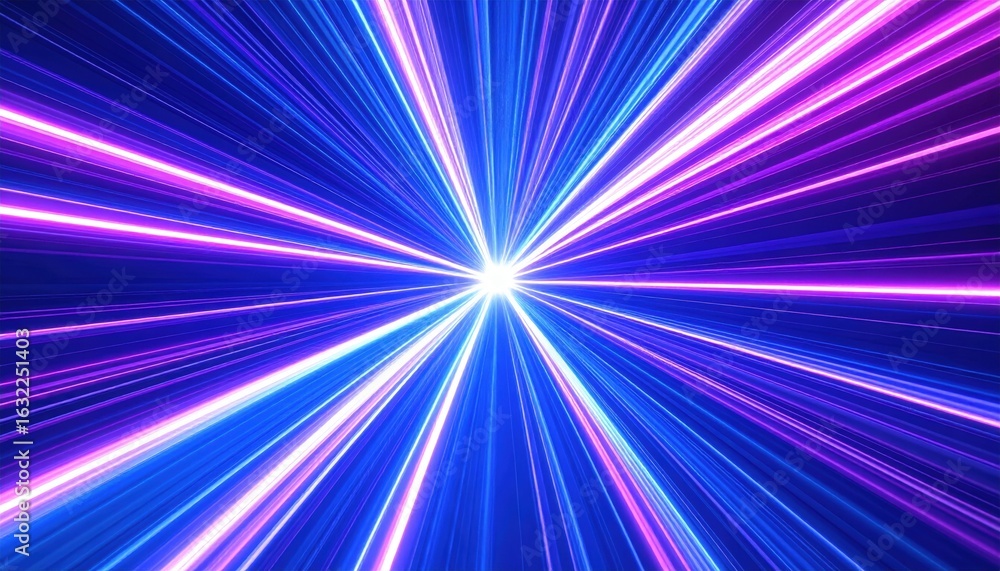 Poster abstract glowing lines and dots radial effect