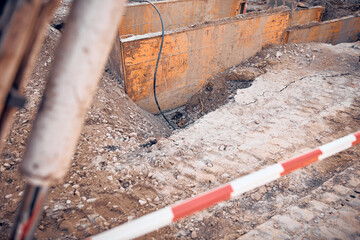 Public city street road reconstruction works.