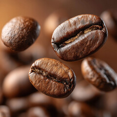 close-up of roasted coffee beans