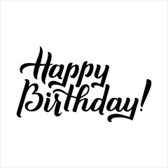 Elegant happy birthday typography with stylish calligraphy, perfect for greeting cards, social media posts, and event invitations, capturing a festive and celebratory feel