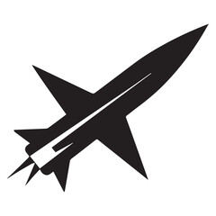 Silhouette Style Vector Minimal Missile Logo Design – Modern Military-Inspired Graphic Template for Defense Industry, Aerospace Branding, Security Companies, Tech Startups, and Professional Logo