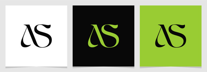 AS Initial Monogram Logo Vector Element , Letter Logo for Brand Company or Identity , EPS