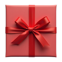 Red gift box with festive ribbon bow for any special holiday celebration