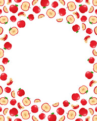 りんご 水彩手描きイラスト 上品なフルーツフレーム