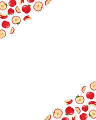 りんご 水彩手描きイラスト 上品なフルーツフレーム