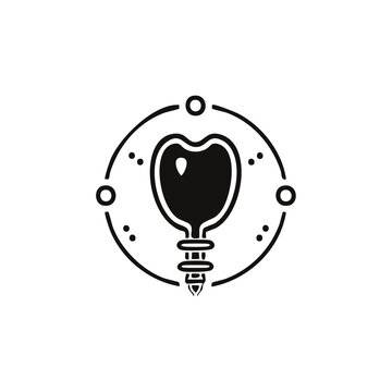 Abstract Thyroid Gland Illustration with Connected Dots in a Circular Shape