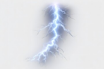 A striking image of a vibrant blue lightning bolt against a soft white background creating contrast