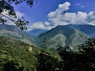 Beautiful landscape of mountainous environment with agronomic crops