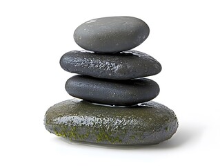 Tranquil Zen Garden Arrangement: Stacked Smooth Stones for Peaceful Spa Decor and Mindful Meditation