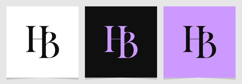 HB Initial Monogram Logo Vector , Letter Logo for Brand Company
