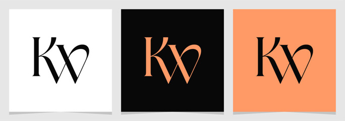 KW Initial Monogram Logo Vector , Letter Logo for Brand Company
