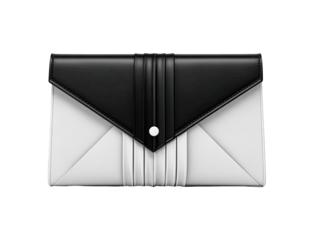 A minimalist, bi-color wallet, white and black, envelope style