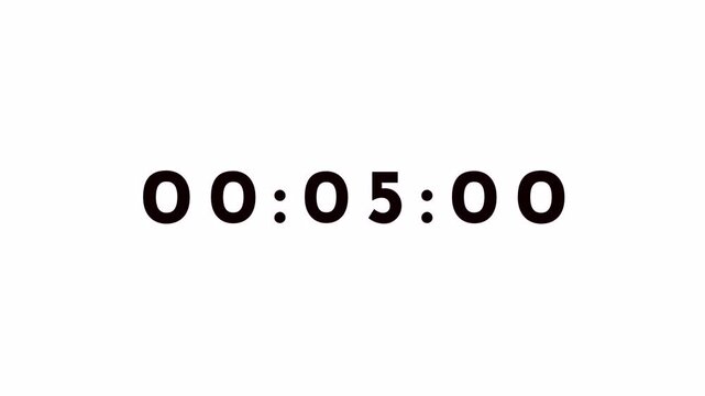 Timer on stopwatch 10 second countdown animation on white background.  . 4K video