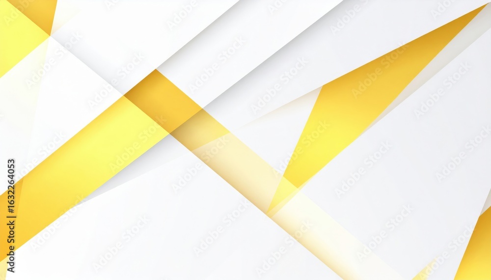 Poster dynamic yellow and white geometric patterns in abstract design modern art graphic visuals digital en