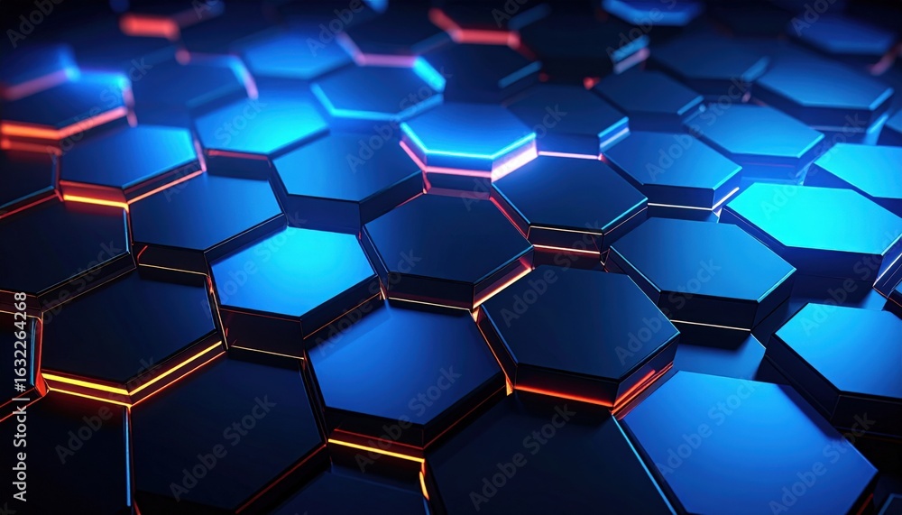 Poster abstract futuristic hexagon pattern design