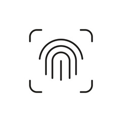 fingerprint icon with scanning frame, ideal for biometric security and identity verification themes.