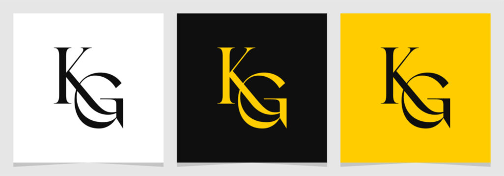 KG Initial Logo Abstract Vector Illustration , Letter Logo Element for Brand Company or Identity , Initial Letter Graphic Designs