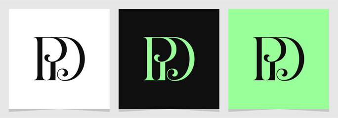 PD Initial Logo Abstract Vector Illustration , Letter Logo Element for Brand Company or Identity , Initial Letter Graphic Designs